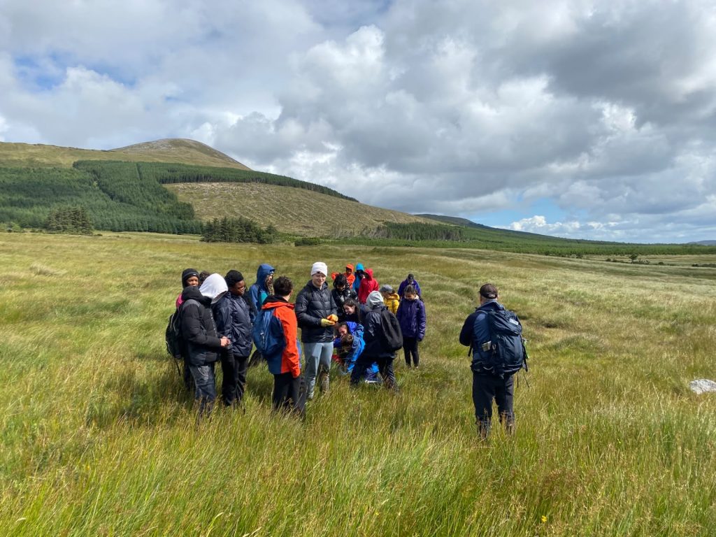 Guided mindfulness exercises on a Healthy Hike in the hills.