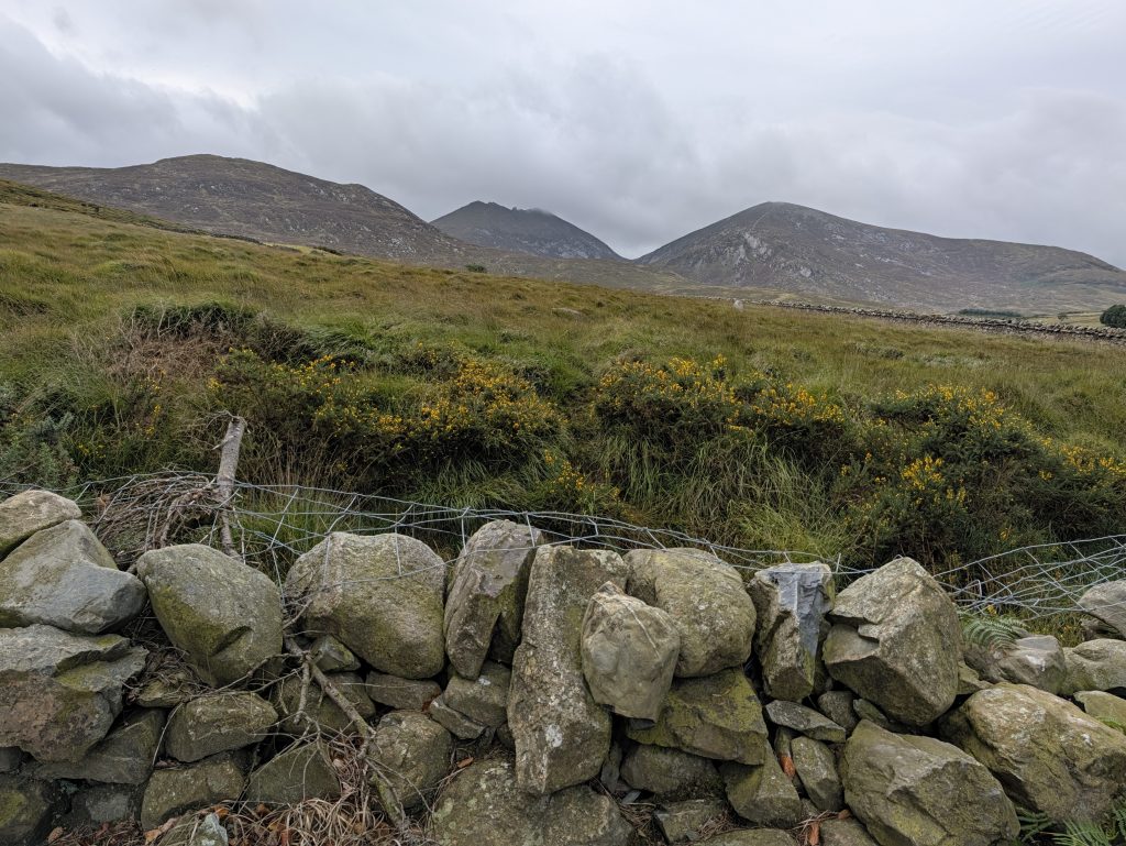 Changeable weather conditions in the Mourne Mountains in autumn